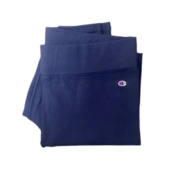 Champions Women’s Navy Blue & Baby Blue Logo Workout Sports Leggings Sz XL - Picture 4 of 4